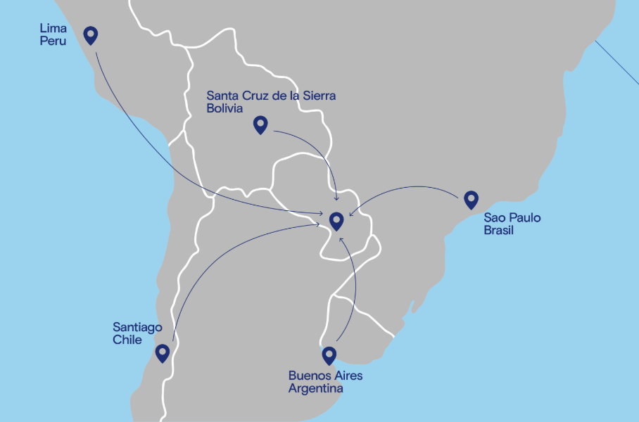 Mapa regional de acceso a CIE S.A.